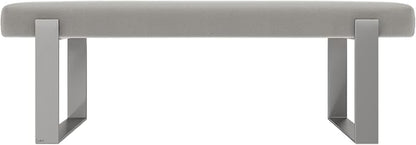 VANT Upholstered Bed Bench - Zigrino Oyster - Brushed Nickel - Contemporary Modern, Bedroom Bench Seat, Hallway, or Entryway