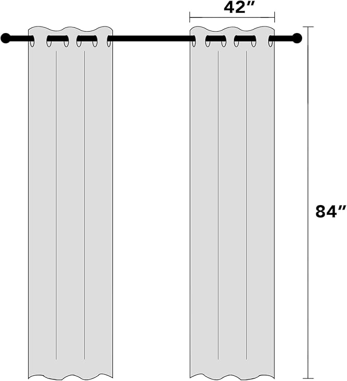 PrinceDeco Blackout Curtains 84 inch Length 2 Panels Set 100% Blackout Curtains for Bedroom Living Room Linen Textured Curtains with White Liner Grommet Room Darkening Curtains, Pure White,W42 X L84