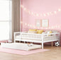 Bellemave Full Size Bed Frames with Rails for Kids, Full daybed Frame with Trundle for Boys/Girls/Adults， White