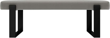 VANT Upholstered Bed Bench - Zigrino Mineral - Matte Black - Contemporary Modern, Bedroom Bench Seat, Hallway, or Entryway