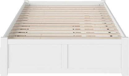 AFI Concord King Size Platform Bed with Footboard & Twin XL Trundle in White