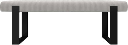 VANT Upholstered Bed Bench - Ribbed Stone - Matte Black - Contemporary Modern, Bedroom Bench Seat, Hallway, or Entryway