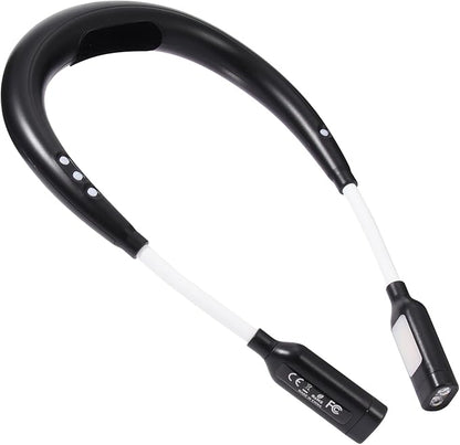Neck Light with Neck Heating, 2000mAh Rechargeable Battery, Hands-Free Reading Light for Bed, Knitting,Camping and Book Lovers(Black)