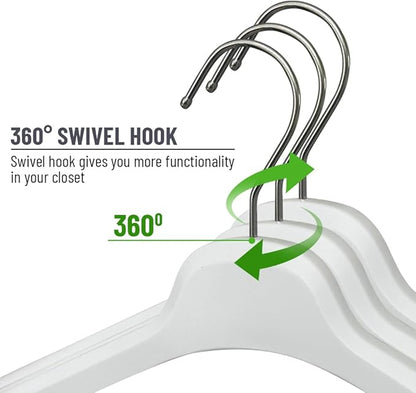 All Hung Up Hangers Plastic Coat Hangers, Clothes Hangers (White, 100pk)