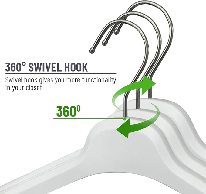 All Hung Up Hangers Plastic Coat Hangers, Clothes Hangers (White, 36pk)