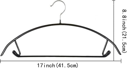 Gold Hangers 50 Pack - Heavyduty Non Slip Slimline Suit Jacket T Shirt Hangers - Space Saving (Black)