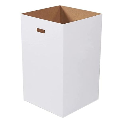 Box USA 40 Gallon 18" L x 18" W x 30" H 10-Pack Cardboard Trash Cans and Recycling Bins, Reusable or Disposable Pop Up Garbage Boxes for Parties, Outdoor Events, Heavy Duty, Plain