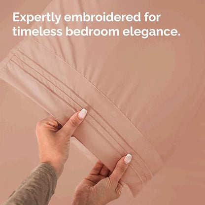 CGK Unlimited King Size Microfiber Pillowcase Set, 4 Pieces, Mauve