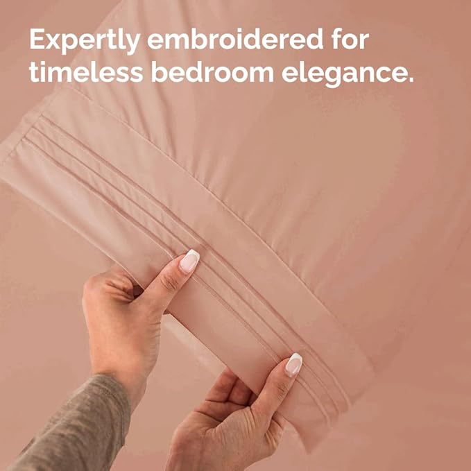 King Pillow Cases Set of 2 - Ultra Soft Hotel Quality Pillowcase Covers - Comfy, Cozy & Wrinkle Free - Shrinkage, Stain and Fade Resistant - Machine Washable Pillow Protectors - 2 Piece Set - Mauve