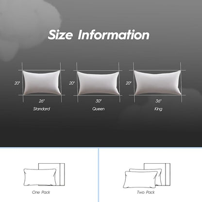 Globon Luxury Down Pillow Queen Size, Firm Hotel Collection Bed Pillow with 100% Cotton Cover, Down Surrounded Feather Pillow, 20x30 Inches (1 Pack)