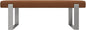VANT Upholstered Bed Bench - Ribbed Terracotta - Brushed Nickel - Contemporary Modern, Bedroom Bench Seat, Hallway, or Entryway