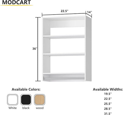 Medium Double Hanging Closet Unit, Modular Closet System, Wood Closet System Organizer with Storage for Walk In Closets, Clothing Rack Closet for Hanging Clothes, Bedroom, White, 22.5"W