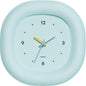 mooas Cute Mini Analog Marshmallow Clock 6.9 Inch Aesthetic Small Silent Bedside Desk Clock Battery Operated Non-Ticking Shelf Clocks for Décor Livingroom Bedroom Kitchen Desktop Gift Clock(Blue)