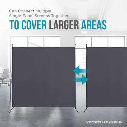 Steel-AID Single-Panel Privacy Room Divider – Folding Partition Privacy Screen for Office, Classroom, Dorm Room, Kids Room, Studio, Conference - 71" x 72" - Easy to Assemble, Freestanding & Foldable