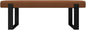VANT Upholstered Bed Bench - Ribbed Terracotta - Matte Black - Contemporary Modern, Bedroom Bench Seat, Hallway, or Entryway