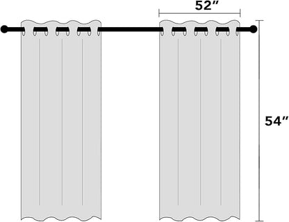 PrinceDeco Linen Black Out Curtains 54 Inches Long 100% Blackout Curtains for Bedroom Thermal Insulated with White Liner,Noise Reducing, 52" Wide Per Panel, Set of 2,Bleached Sand
