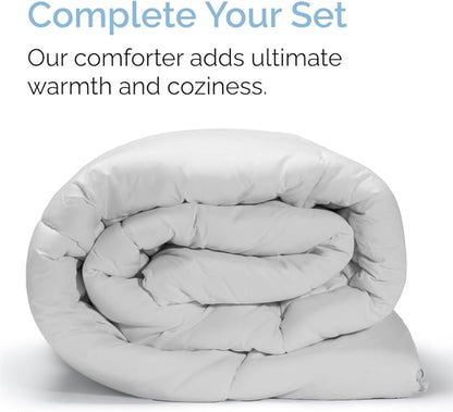 Queen 6 Piece Sheet Set - Cooling, Comfy & Breathable - Hotel Luxury Bedding, Includes Fitted Sheet for Women, Men, Kids & Teens - 1 Flat, 1 Fitted Sheet, 4 Pillowcases with Deep Pockets - Light Grey