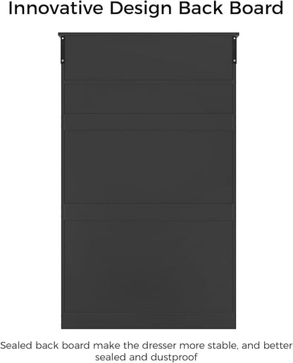 Hasuit Tall Dresser for Bedroom, Black Large Chest of Drawers, 55.6'' High Dressers with 7 Drawers, Modern Wooden Vertical Storage Clothes Closet Organizer