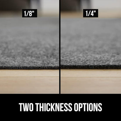 GORILLA GRIP Felt and Natural Rubber Stay in Place Slip Resistant Rug Pad, 1/8in Thick, 5x7 FT Protective Padding Under Area Rugs, Cushioned Gripper Pads, Carpet Runners, Hardwood Floors Protection