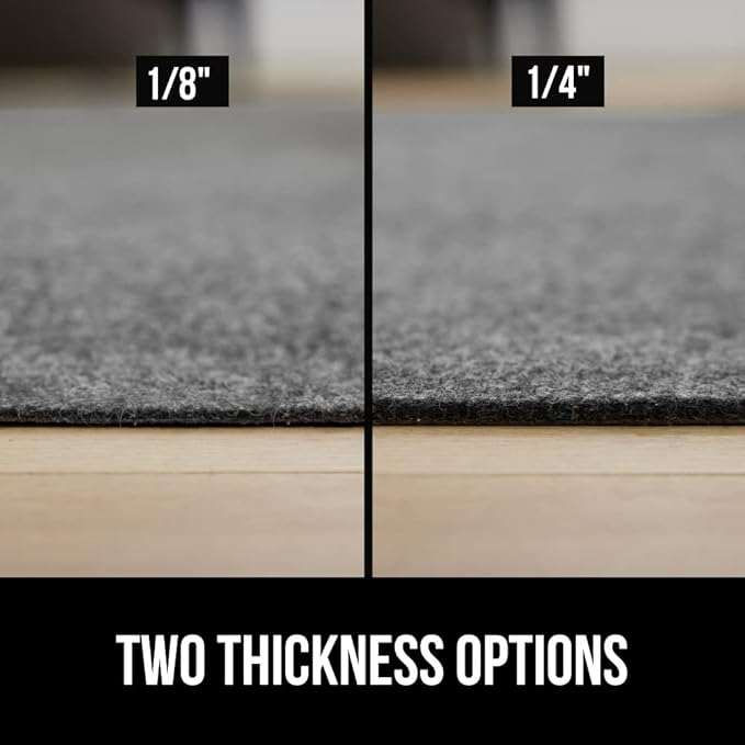 GORILLA GRIP Felt and Natural Rubber Stay in Place Slip Resistant Rug Pad, 1/8in Thick 2x10 FT Protective Padding for Under Area Rugs, Cushioned Gripper Pads, Carpet Runners Hardwood Floors Protection