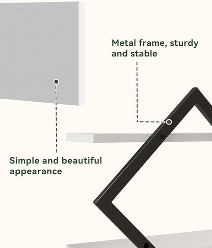 IBUYKE Floating Shelves,15 Inch Wall Shelf Set of 2,Wall Mounted Shelves,2 Tier Hanging Decorative Storage Shelf for Living Room, Bedroom, Bathroom, Kitchen TFS003W-2