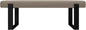 VANT Upholstered Bed Bench - Faux Merino Wool Brown - Matte Black - Contemporary Modern, Bedroom Bench Seat, Hallway, or Entryway