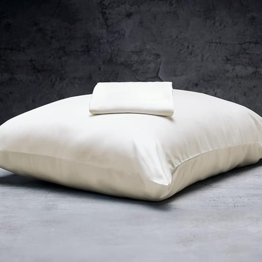 LUXOME 100% Rayon (Viscose) from Bamboo Pillowcase Set (Standard/Queen) | 400 Thread Count | Moisture-Wicking | Envelope Closure | Ivory
