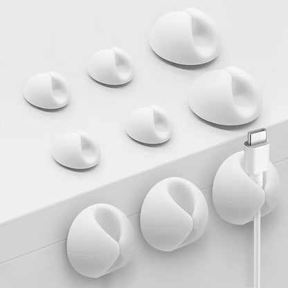 Phone Charger Cord Holder, Mini Cable Clips Wire Organizer, Cable Management for Desk, Office and Nightstands, 9 PCS