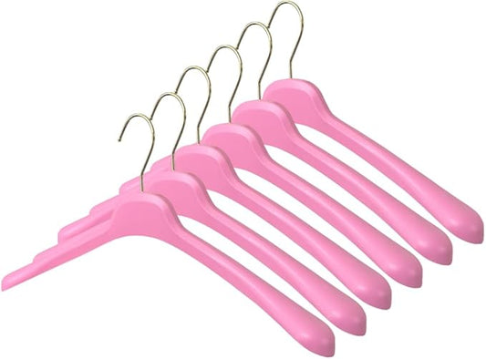 All Hung Up Hangers Plastic Coat Hangers, Clothes Hangers (Pink, 12pk)