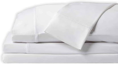 SHEEX - Original Performance Sheets Set (Twin/Twin XL) Bright White - Cooling Sheets - Moisture Wicking - 1 Flat Cooling Sheet, 1 Fitted Cooling Sheet, 1 Pillow Cover - Wrinkle Free - Sleep Aid