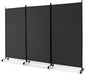 GOFLAME 3 Panel Folding Room Divider, 6FT Rolling Privacy Screen with Lockable Wheels, Portable Room Partition Screen, Freestanding Wall Divider and Separator for Home Office, Grey
