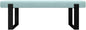 VANT Upholstered Bed Bench - Ribbed Iceland Blue - Matte Black - Contemporary Modern, Bedroom Bench Seat, Hallway, or Entryway