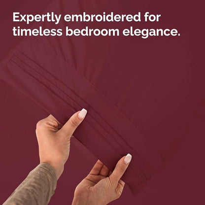Queen Pillow Cases Set of 4 - Ultra Soft Hotel Quality Pillowcase Covers - Comfy, Cozy & Wrinkle Free - Shrinkage, Stain & Fade Resistant - Machine Washable Pillow Protectors - 4 Piece Set - Burgundy