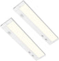 Tonlesm16 Inch Under Cabinet Lighting Plug in, 9W 120V 3 Color 3000K/4000K/5000K, 3 Brightness, Super Bright, Ultra Thin Under Counter Lights for Kitchen, Linkable LED Cabinet Light, White 2Pack