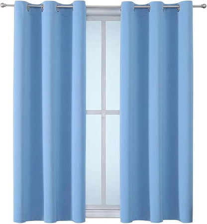 ChrisDowa Grommet Room Darkening Curtains for Bedroom and Living Room - 2 Panels Set Thermal Insulated Blackout Curtains (Sky Blue, 38W x 54L)