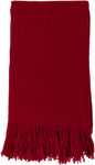 Alashan Cashmere Blend Ripple Finish Woven Throw - Cashmere Throw Blanket - Claret