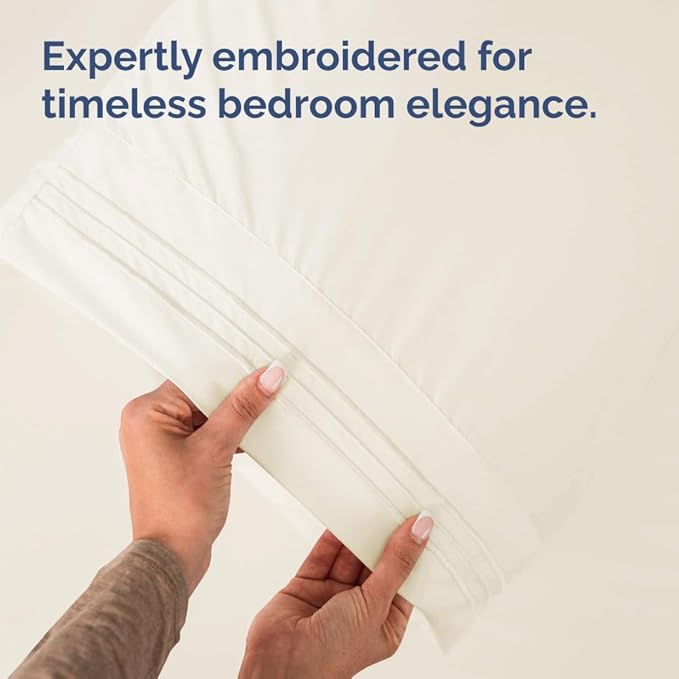 Queen Pillow Cases Set of 8 - Ultra Soft Hotel Quality Pillowcase Covers - Comfy, Cozy & Wrinkle Free - Shrink, Stain and Fade Resistant - Machine Washable Pillow Protectors - 8 Piece Set - Off White