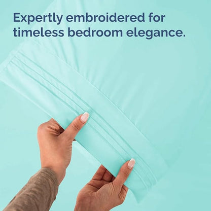 Standard Pillow Cases Set of 2 - Ultra-Soft Hotel Quality Pillowcase Covers - Comfy & Wrinkle Free - Stain & Fade Resistant - Machine Washable Pillow Protectors - 2 Piece Set - Standard Size Spa Blue