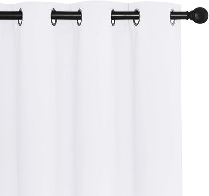 NICETOWN Blackout Sliding Glass Door Curtains, Room Darkening Thermal Insulated Curtains for Living Room Bedroom, Extra Wide Window Drapes, 1 Panel, W80 x L118, White