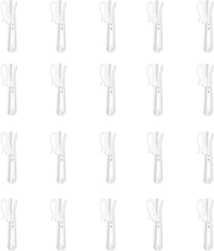 20 PCS Plastic Curtain Hooks Adjustable Pinch Pleat Curtain Clips Room Divider Curtain Hooks for Drapes