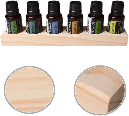 Meao 4 Pcs 1-Tier Wooden Essential Oil Display Storage Organizer Holder Stand - 6 Slots Natural Hard Pine Wood Rack - Holds up to 6 Aromatherapy Bottles - Ideal Gift Presentation Shelf #3