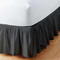 Dark Grey Solid Ruffled Bed Skirt Full XL-8 Inch Drop Split Corner, Microfiber Bedskirt with Platform Three Sided Coverage