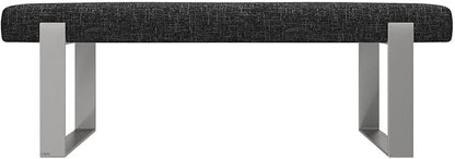 VANT Upholstered Bed Bench - Weave Prestige - Brushed Nickel - Contemporary Modern, Bedroom Bench Seat, Hallway, or Entryway