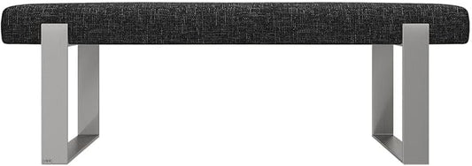 VANT Upholstered Bed Bench - Weave Prestige - Brushed Nickel - Contemporary Modern, Bedroom Bench Seat, Hallway, or Entryway