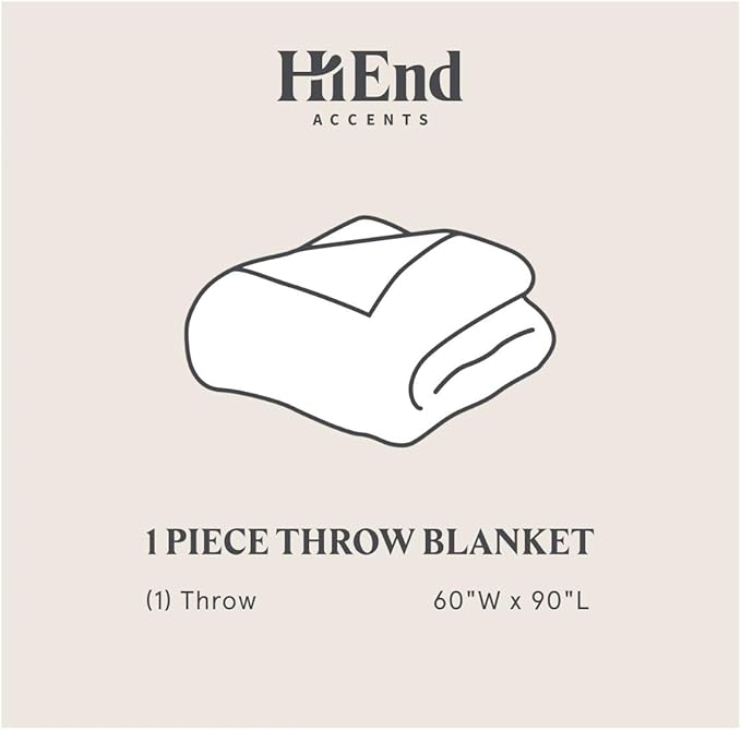 HiEnd Accents Teddy Throw Blanket, 60x90 inch, Umber, Oversized Boucle Throw Blanket, Soft Cozy Classic Chic Casual Heavy Blanket, Modern Rustic Plush Comfy Warm Blanket for Bed, Sofa