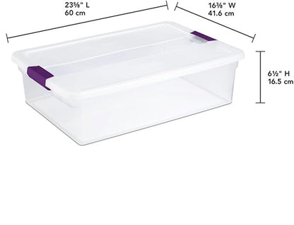 Sterilite 18-Pack 32 Quart ClearView Latch Box, Stackable Organizer Bins with Latching Lids - Clear Plastic Organization Containers for Closet, Bedroom, Shelving Units and Everyday Home Storage