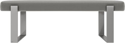 VANT Upholstered Bed Bench - Zigrino Mineral - Brushed Nickel - Contemporary Modern, Bedroom Bench Seat, Hallway, or Entryway