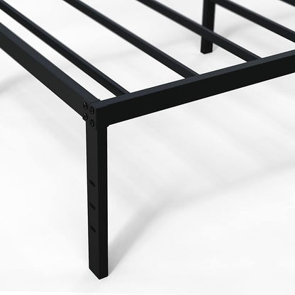 18 Inch Twin Bed Frame Heavy Duty No Box Spring Needed Metal Platform with Maximum Storage, Easy Assembly, Noise Free, Black