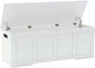 47.2" Storage Chest, Extra Large Storage Trunk with 2 Safety Hinges, Wooden Storage Bench, Shoe Bench, Entryway Bench for Living Room, Bedroom, White