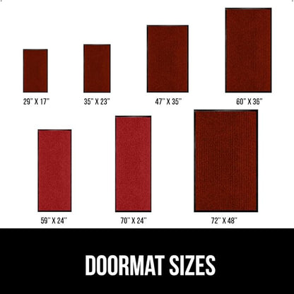 GORILLA GRIP Waterproof Traffic Guard Door Mat, 60x36, Heavy Duty Entryway Mats, Strong Rubber Back Commercial Utility Rugs for Office Hallway, Garage Floor and Home, Low Profile Carpet Runner, Red